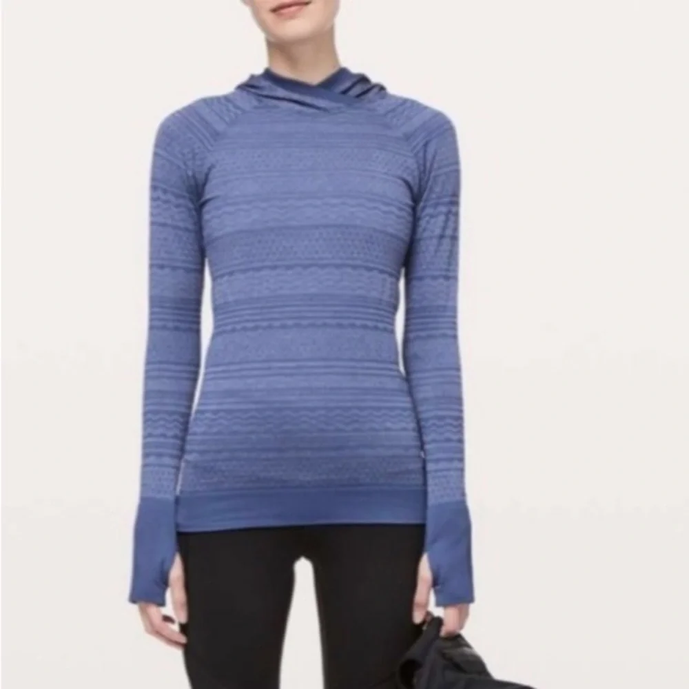 Lululemon Rest Less Gatsby Blue Long Sleeve Hoodie